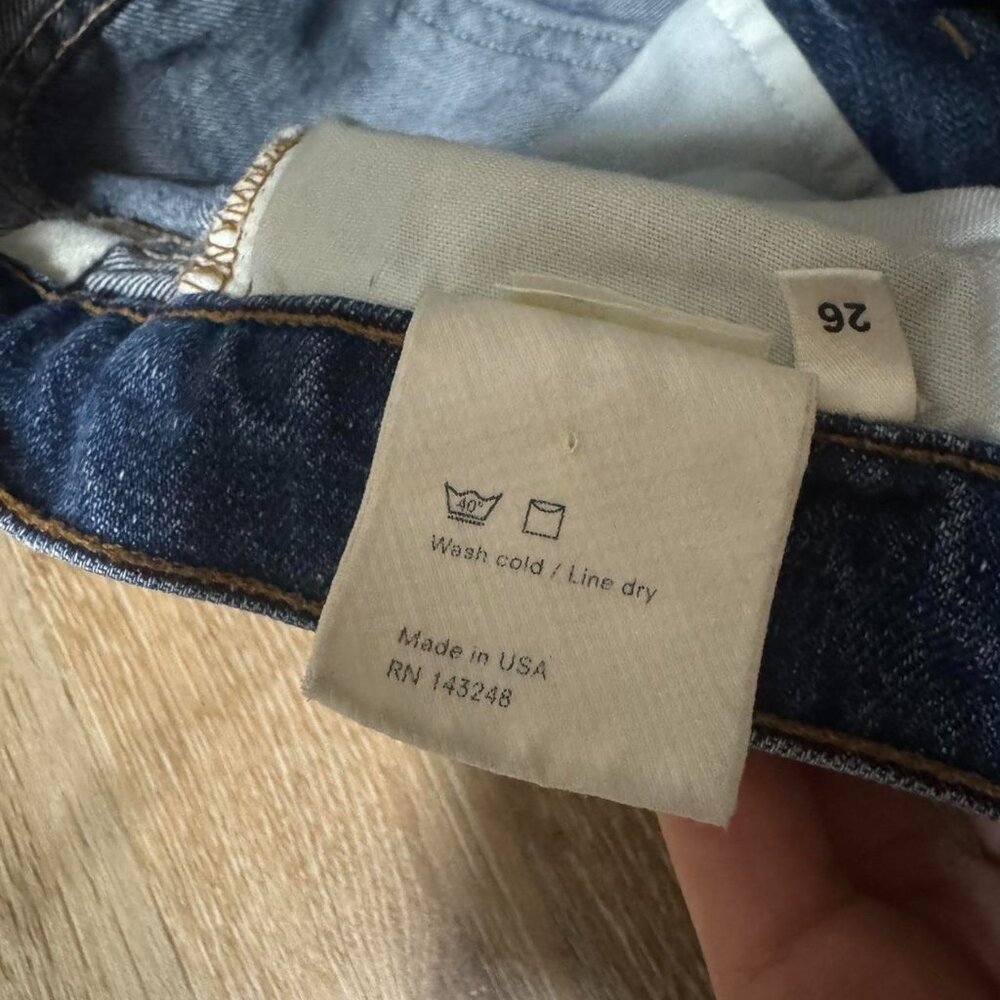 Reformation High Waisted Dark Blue Denim Shorts Size 26 - Picture 5 of 5